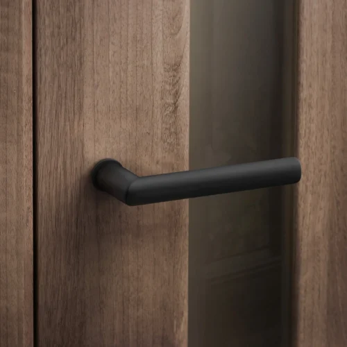 Studio Industrial Round Rose Lever Door Handle Set - Matt Black (307042) 10 Studio Industrial Round Rose Lever Door Handle Set - Matt Black (307042) -Oak Door Store 1688639477 91760500