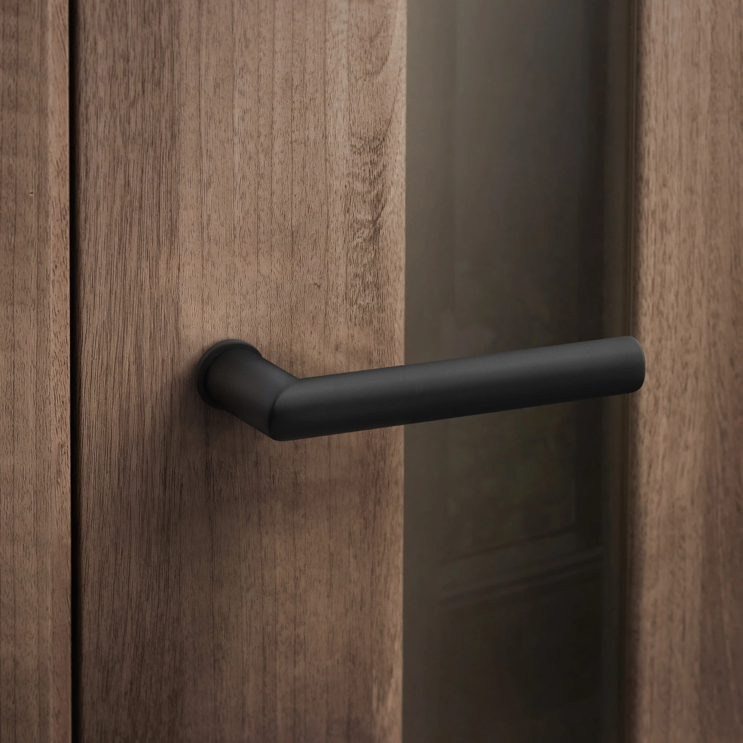 Studio Industrial Round Rose Lever Door Handle Set - Matt Black (307042) 5 Studio Industrial Round Rose Lever Door Handle Set - Matt Black (307042) - Image 5