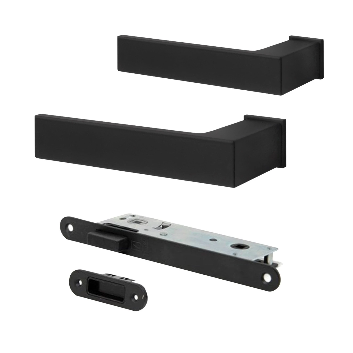 Studio Industrial Square Rose Lever Door Handle Set - Matt Black (307041) 1 Studio Industrial Square Rose Lever Door Handle Set - Matt Black (307041)