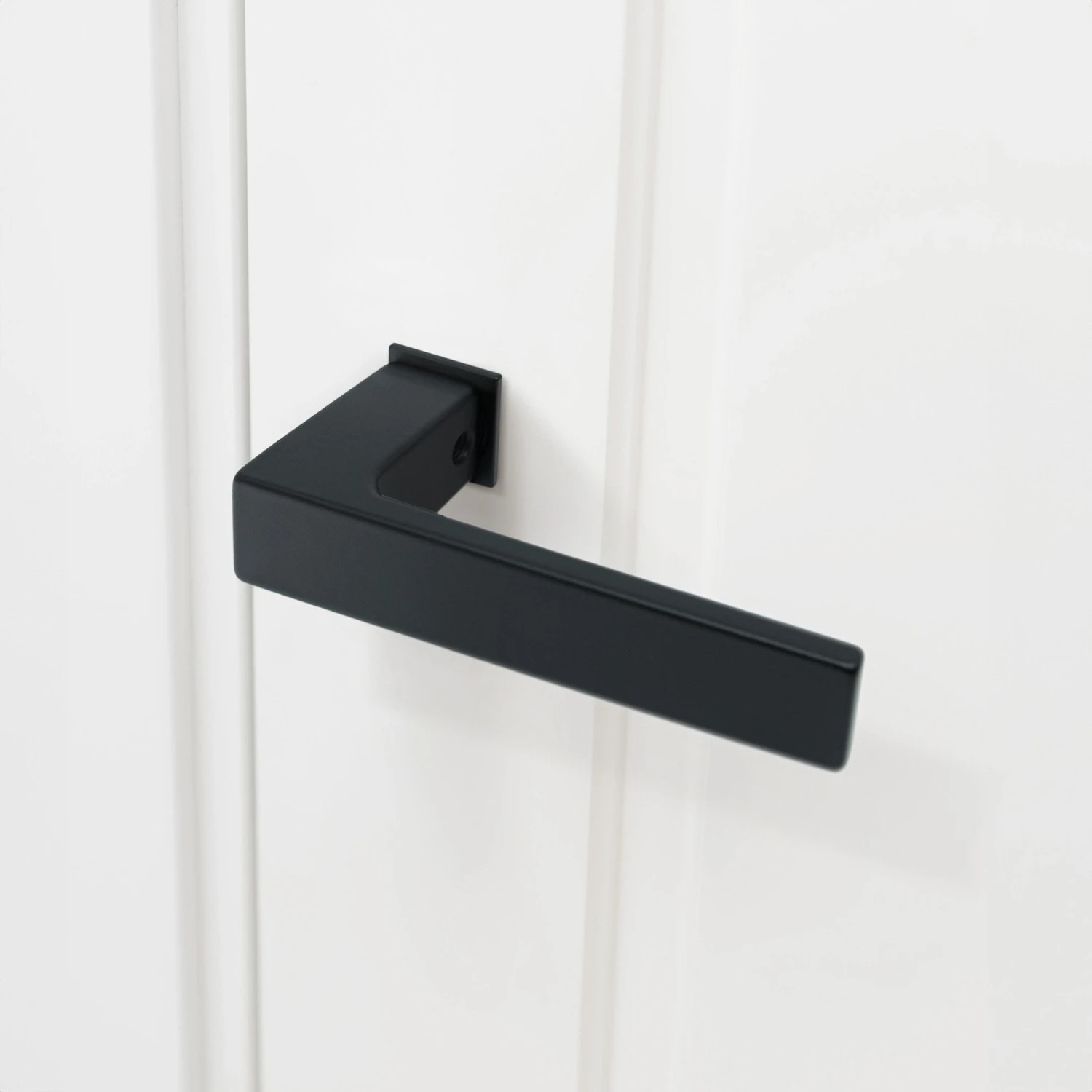 Studio Industrial Square Rose Lever Door Handle Set - Matt Black (307041) 3 Studio Industrial Square Rose Lever Door Handle Set - Matt Black (307041) - Image 3