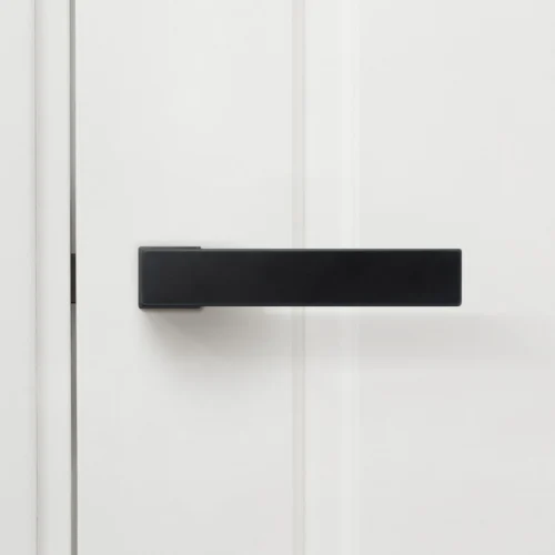 Studio Industrial Square Rose Lever Door Handle Set - Matt Black (307041) -Oak Door Store 1688639560 53070900