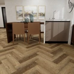 Farmhouse Oak - Lifestyle SPC Herringbone 5.5mm Rigid Core Vinyl Flooring (119017)
