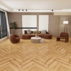 Rustic Oak - Lifestyle SPC Herringbone 5.5mm Rigid Core Vinyl Flooring (119016)