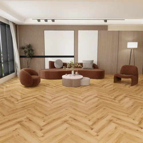 Rustic Oak - Lifestyle SPC Herringbone 5.5mm Rigid Core Vinyl Flooring (119016)