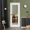 White Internal Textured Lifestyle Cottage Primed 1 Light Obscure Lined Clear Glass Door (119741)