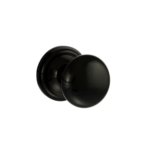 Old English Harrogate Mushroom Round Mortice Door Knob - Black Nickel (119762)
