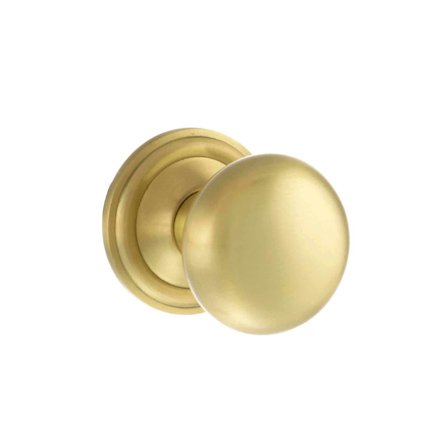 Old English Harrogate Mushroom Round Mortice Door Knob - Satin Brass (119761) 1 Old English Harrogate Mushroom Round Mortice Door Knob - Satin Brass (119761)
