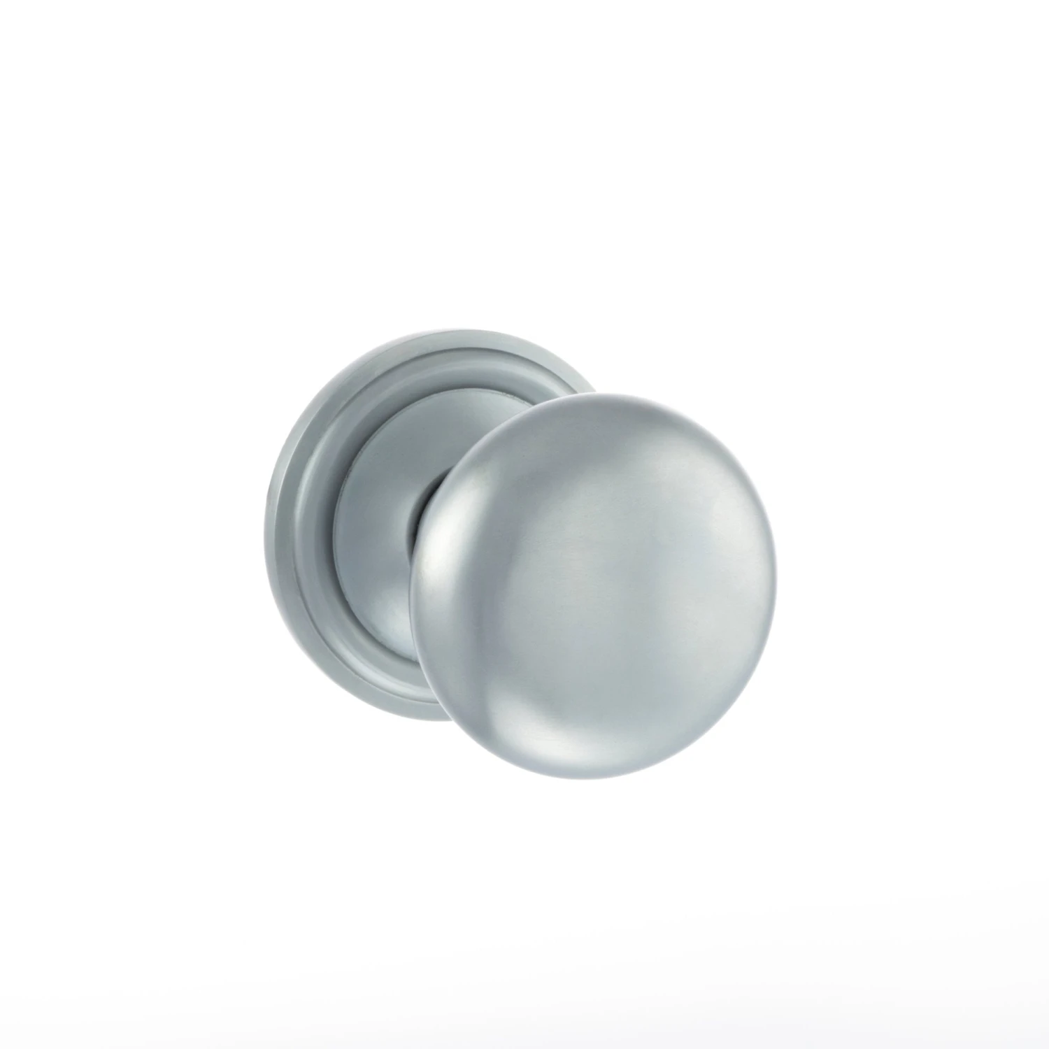 Old English Harrogate Mushroom Round Mortice Door Knob - Satin Chrome (119760) 1 Old English Harrogate Mushroom Round Mortice Door Knob - Satin Chrome (119760)