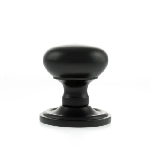 Old English Harrogate Mushroom Round Mortice Door Knob - Matt Black (119757)