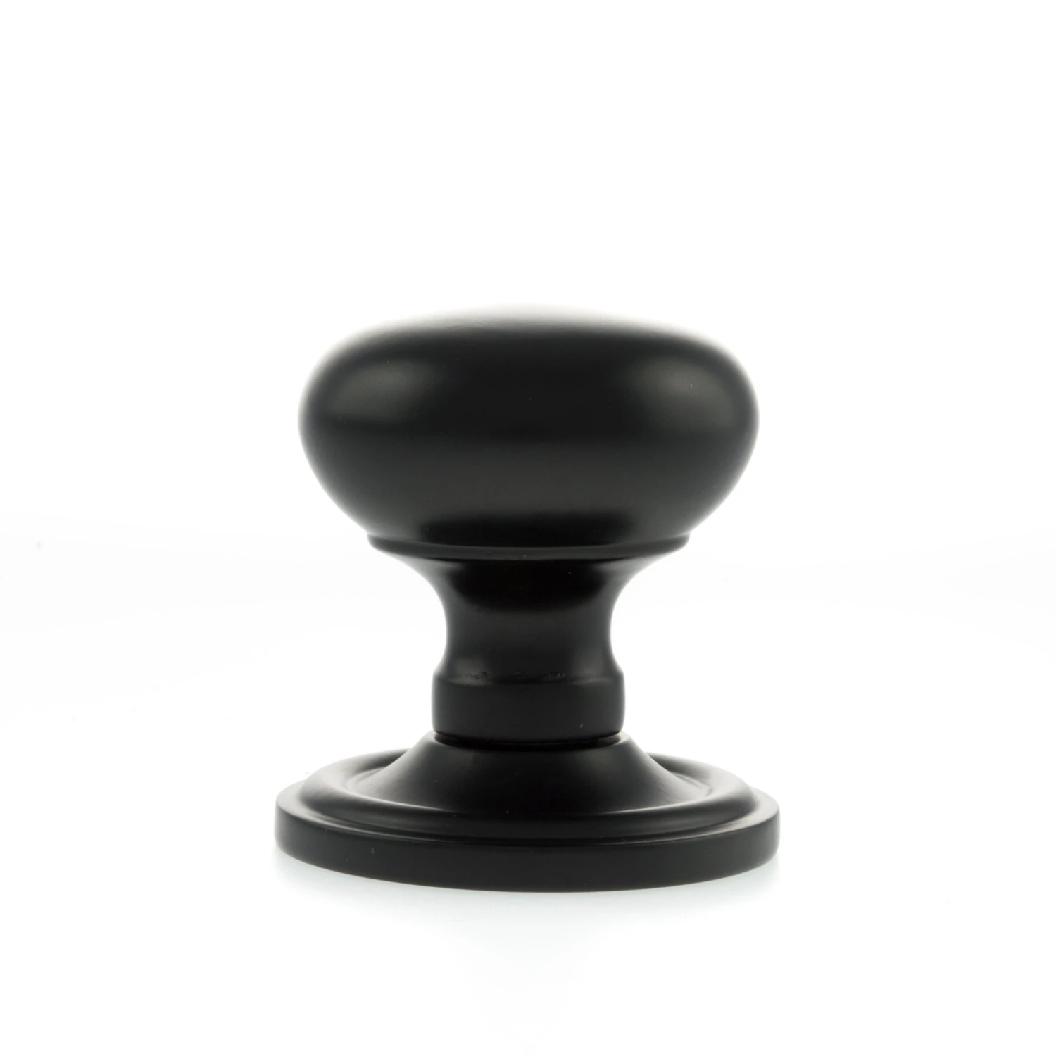 Old English Harrogate Mushroom Round Mortice Door Knob - Matt Black (119757) 1 Old English Harrogate Mushroom Round Mortice Door Knob - Matt Black (119757)