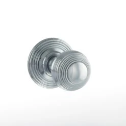 Old English Ripon Reeded Round Mortice Door Knob - Polished Chrome (119752)