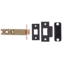 100mm (4'') CE13 Fire Rated Bolt Through Tubular Latch - Matt Black (322968)
