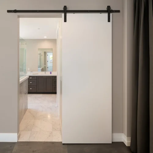 Matt Black 1.98m Face Mounted Sliding Barn Door Track (119279)