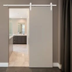 White 1.98m Face Mounted Sliding Barn Door Track (119283)