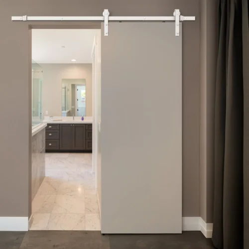 White 1.98m Face Mounted Sliding Barn Door Track (119283)