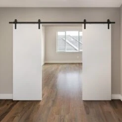 Matt Black 3m Face Mounted Sliding Barn Pair Door Track (119280)