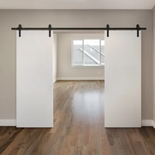 Matt Black 3m Face Mounted Sliding Barn Pair Door Track (119280)