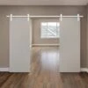 White 3m Face Mounted Sliding Barn Pair Door Track (119284)