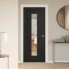 Black Internal Fully Finished Oak Parma 1 Light Clear Glass Door (119801)