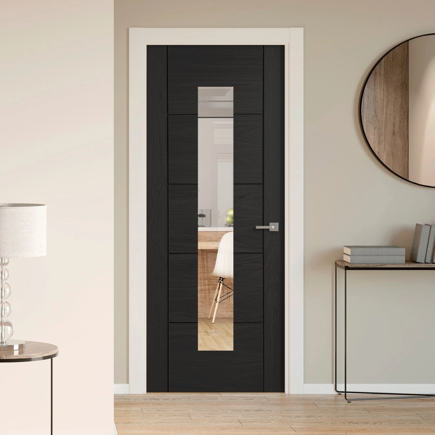 Black Internal Fully Finished Oak Parma 1 Light Clear Glass Door (119801) 1 Black Internal Fully Finished Oak Parma 1 Light Clear Glass Door (119801)