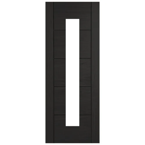 Black Internal Fully Finished Oak Parma 1 Light Clear Glass Door (119801) -Oak Door Store 1695734023 86963800