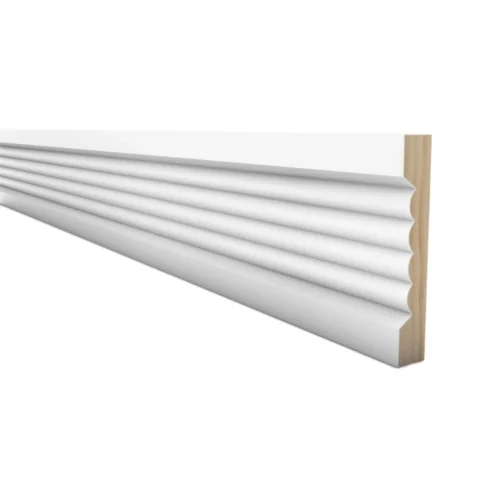 White - 2.4m Painted Ribbed Base Moulding (120096)