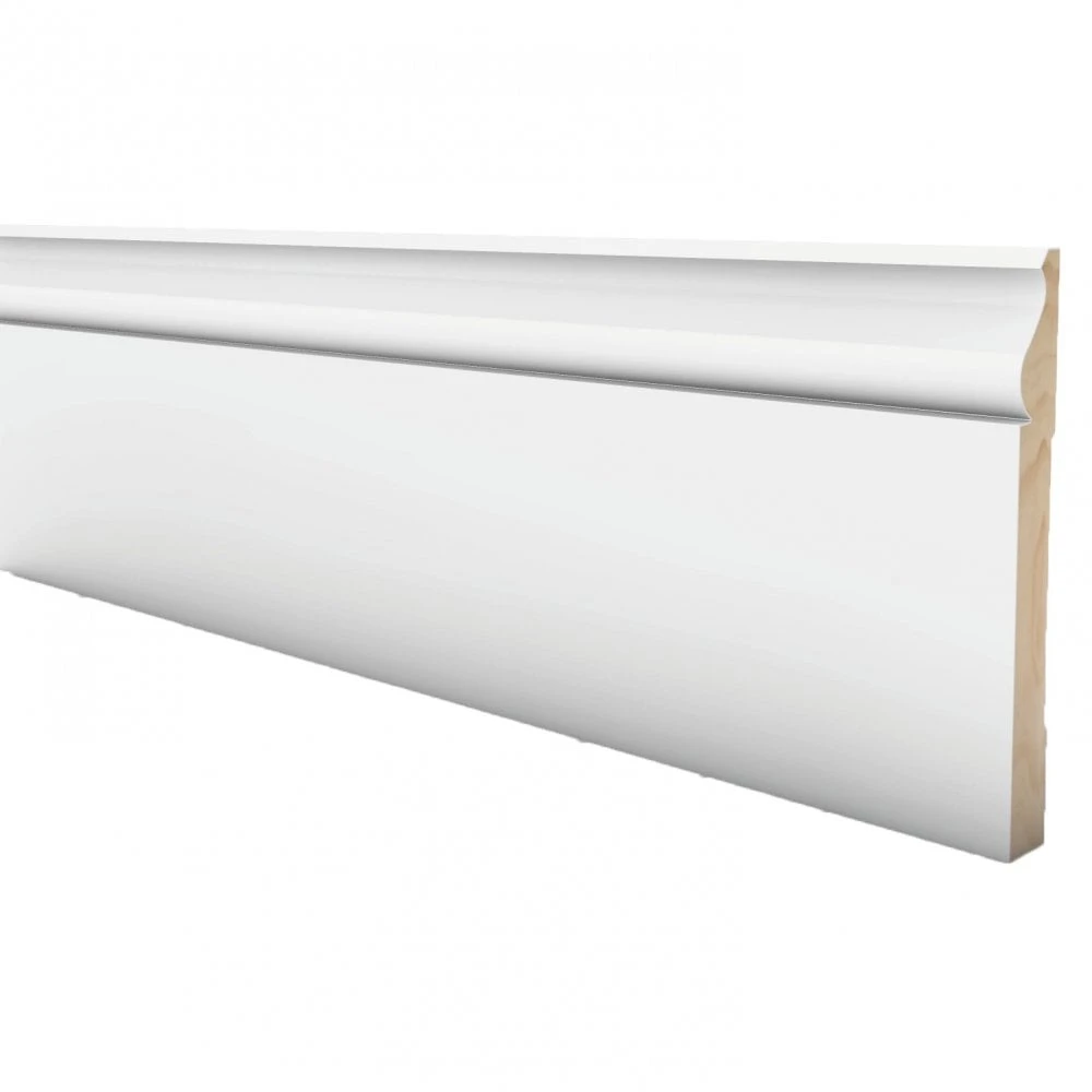 White - 2.4m Painted Decorative Skirting Board (120103) 1 White - 2.4m Painted Decorative Skirting Board (120103)