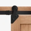 Matt Black Corner Sliding Barn Door Track Bracket Pair (120275)