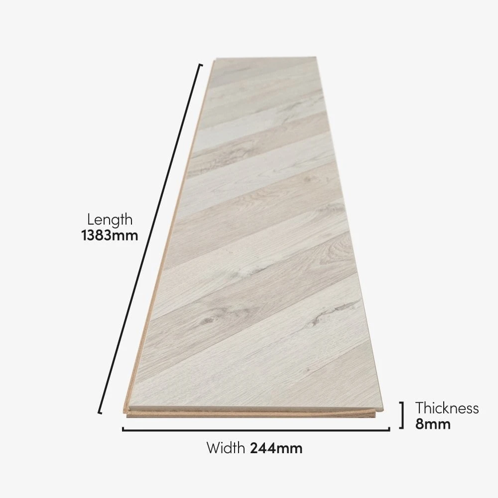 Alnwig Oak - Chevron Parquet 8mm Laminate Flooring (120324) 5 Alnwig Oak - Chevron Parquet 8mm Laminate Flooring (120324) - Image 5