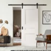 White Internal Primed Elegance Henley Sliding Door - Black Face Mounted (119988)