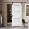 White Internal Primed Elegance Ripley Sliding Door - Black Face Mounted (119992)