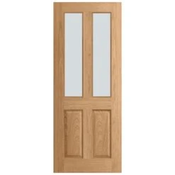 Oak External Unfinished 4 Panel 2 Light Obscure Glass Door (EXTOAK4POBS) 5 Oak External Unfinished 4 Panel 2 Light Obscure Glass Door (EXTOAK4POBS) -Oak Door Store 1697805691 25235700