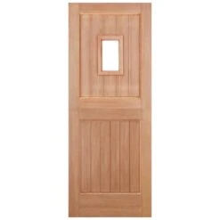 Hardwood External Unfinished 1 Light Clear Glass Stable Door (EXTHWSTBCG) -Oak Door Store 1697805908 03458600