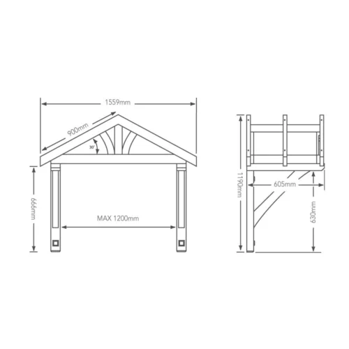 Apex Porch Canopy (74198) -Oak Door Store 1698326800 65266900