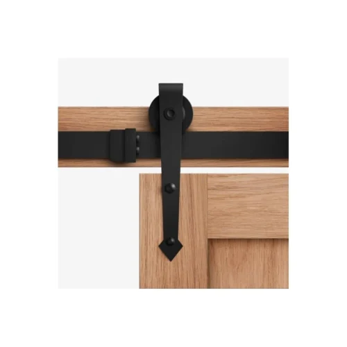 Matt Black Beeswax Sliding Barn Door Track Bracket Pair (120581)