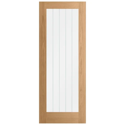 Oak Internal Unfinished Farley 1 Light Obscure Lined Clear Glass Made-to-Measure Door (120459) -Oak Door Store 1700564163 00309700