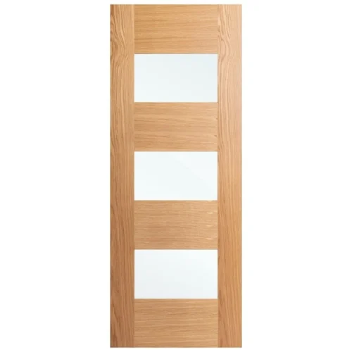 Oak Internal Fully Finished Edison 7 Panel 3 Light Clear Glass Made-to-Measure Door (120478) -Oak Door Store 1700564359 27196200