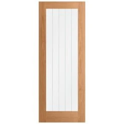 Oak Internal Fully Finished Farley 1 Light Obscure Lined Clear Glass Made-to-Measure Door (120481) -Oak Door Store 1700564388 82831300