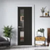 Black Internal Fully Finished Oak Farley 1 Light Offset Clear Glass Made-to-Measure Door (120488)