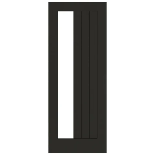 Black Internal Fully Finished Oak Farley 1 Light Offset Clear Glass Made-to-Measure Door (120488) -Oak Door Store 1700564538 54678800