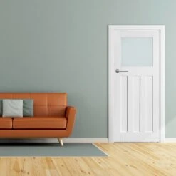 White Internal Primed 1930's DX 3 Panel 1 Light Obscure Glass Made-to-Measure Door (120492) 7 White Internal Primed 1930's DX 3 Panel 1 Light Obscure Glass Made-to-Measure Door (120492) -Oak Door Store 1700564572 13031300