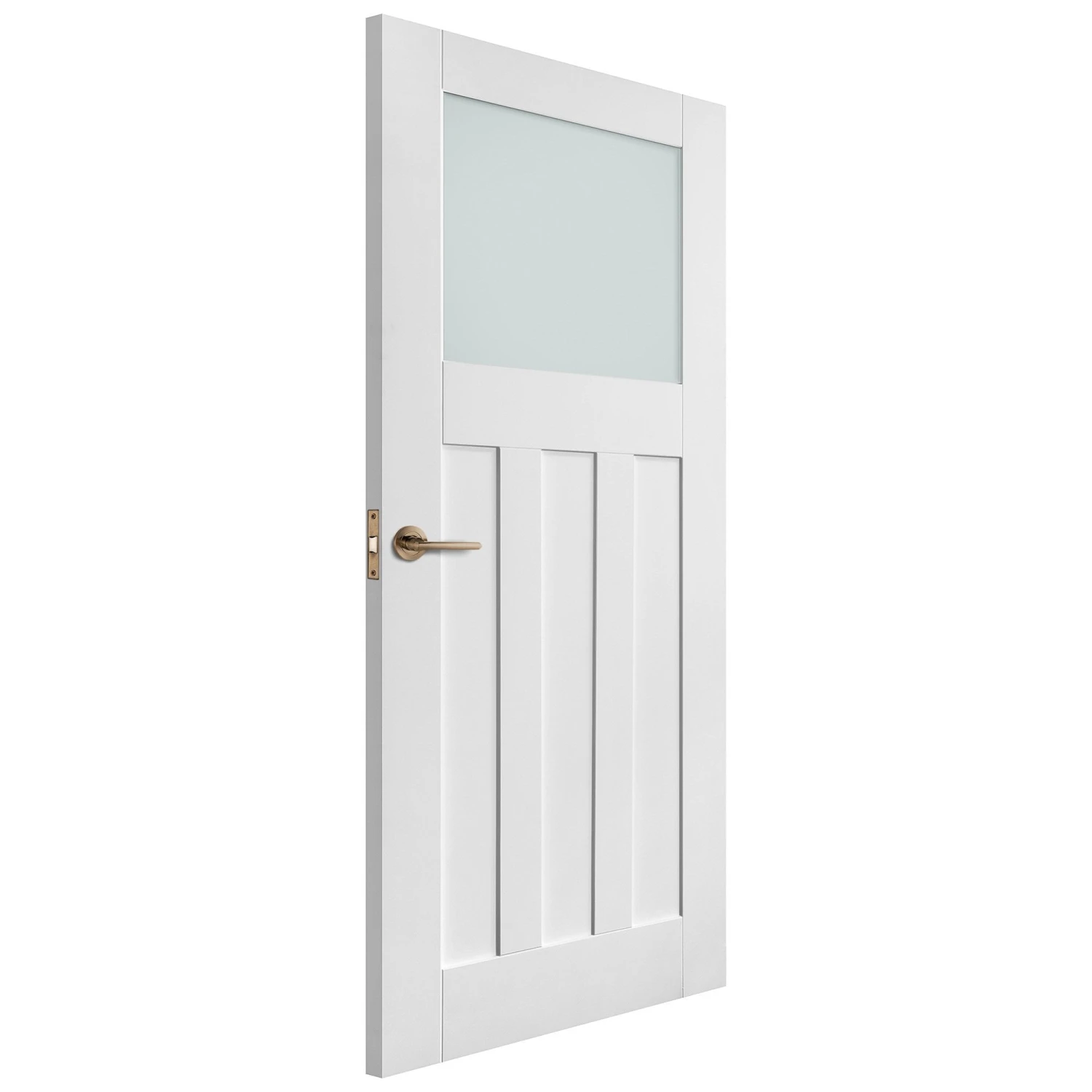 White Internal Primed 1930's DX 3 Panel 1 Light Obscure Glass Made-to-Measure Door (120492) 2 White Internal Primed 1930's DX 3 Panel 1 Light Obscure Glass Made-to-Measure Door (120492) - Image 2