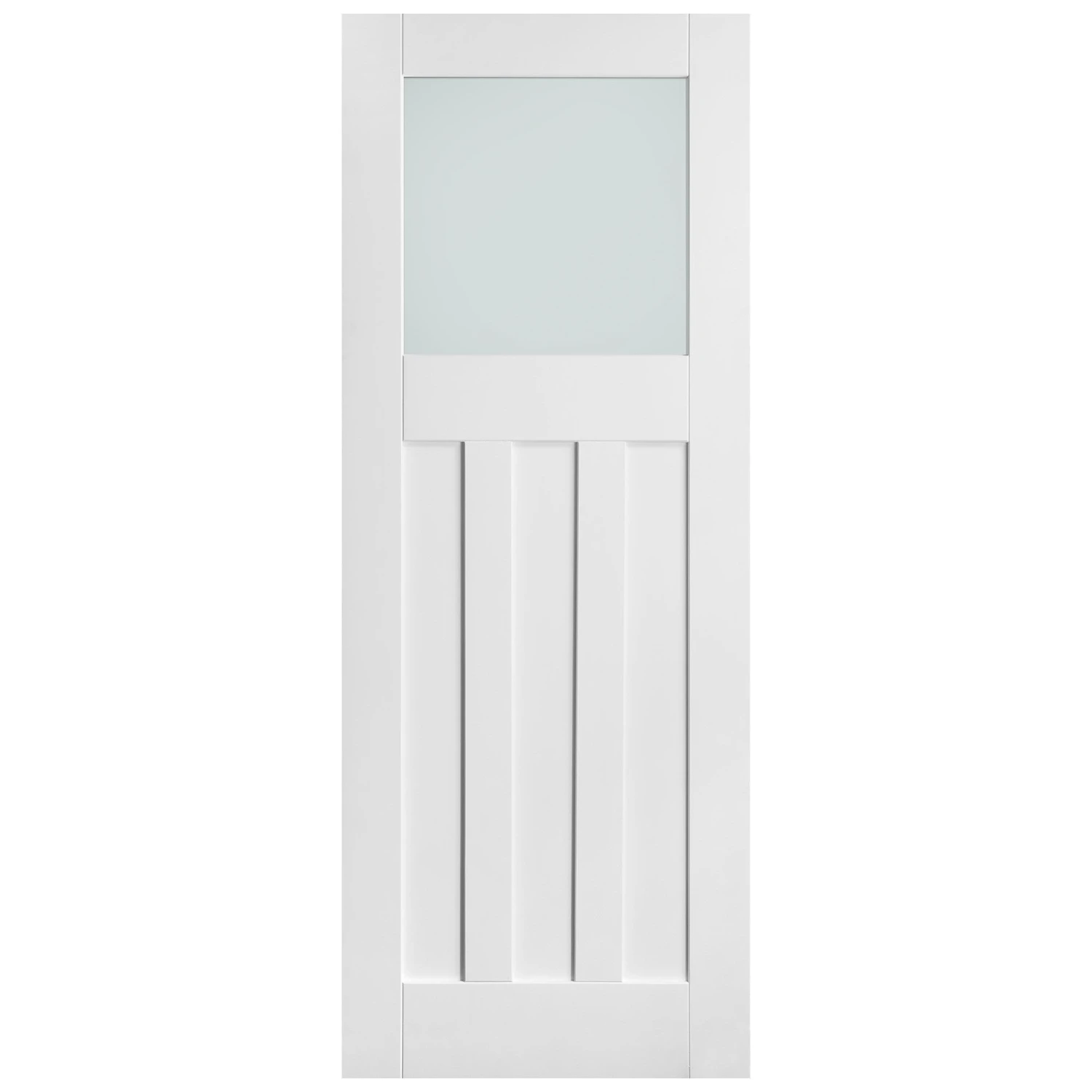 White Internal Primed 1930's DX 3 Panel 1 Light Obscure Glass Made-to-Measure Door (120492) 3 White Internal Primed 1930's DX 3 Panel 1 Light Obscure Glass Made-to-Measure Door (120492) - Image 3