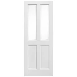 White Internal Primed Berkeley 4 Panel 2 Light Clear Bevelled Glass Made-to-Measure Door (120502) -Oak Door Store 1700564657 14633900
