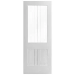 White Internal Primed Cottage 1 Light Etched Lined Clear Glass Made-to-Measure Door (120505) -Oak Door Store 1700564676 69942300