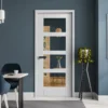 White Internal Primed Shaker 4 Light Clear Glass Made-to-Measure Door (120522)