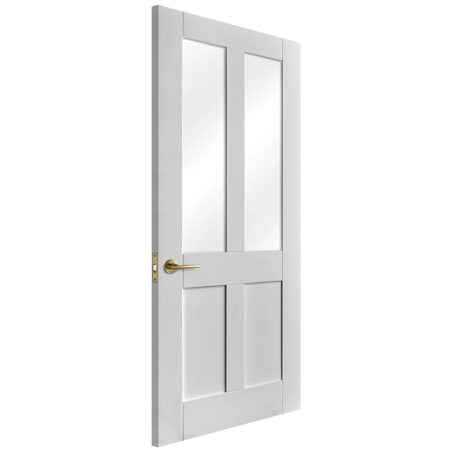 White Internal Primed Victorian 2 Panel 2 Light Clear Glass Made-to-Measure Door (120532) 2 White Internal Primed Victorian 2 Panel 2 Light Clear Glass Made-to-Measure Door (120532) - Image 2
