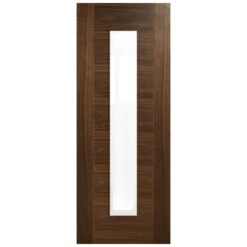 Walnut Internal Fully Finished Milano 1 Light Clear Glass Made-to-Measure Door (120548) -Oak Door Store 1700565200 36698000