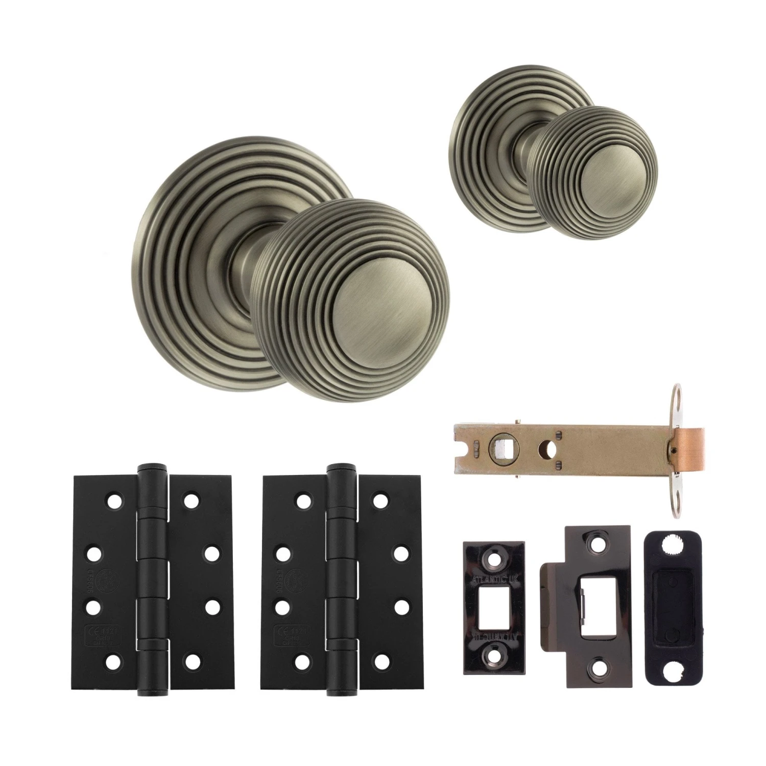 Ripon Round Reeded Mortice CE13 Fire Door Knob Set - Gun Metal (120433) 1 Ripon Round Reeded Mortice CE13 Fire Door Knob Set - Gun Metal (120433)