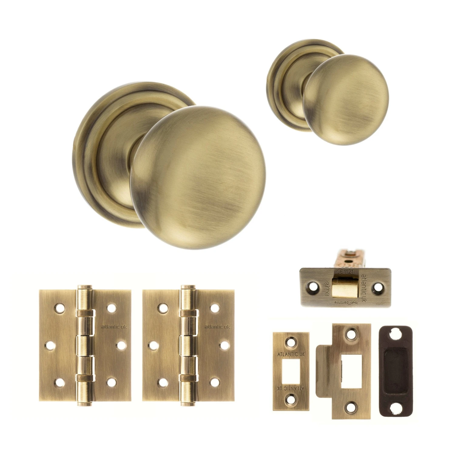 Harrogate Mushroom Mortice Door Knob Set - Antique Brass (120440) 1 Harrogate Mushroom Mortice Door Knob Set - Antique Brass (120440)